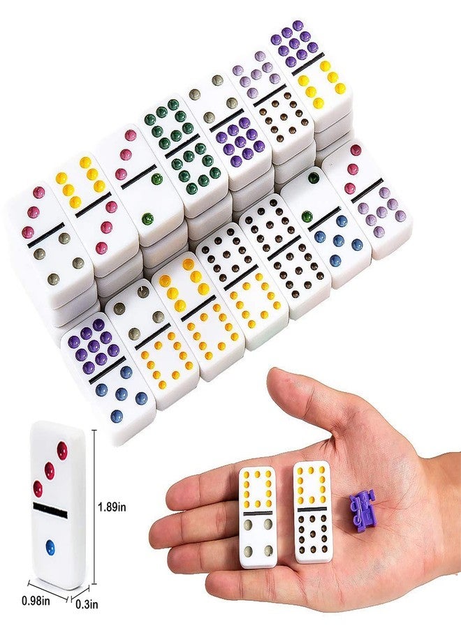 Yinlo Mexican Train Dominoes Set, Double 12 Dominoes Set: Colorful Dot Pips, Real Train Sound Effect Hub, Score Pad and 9 Colorful Trains, 91 Tiles Domino Game Set - Image 4